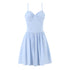Summer Women Clothing French Elegant Sweet V neck Fitted Waist Pleated Design Solid Color Strap Dress by Ragazza