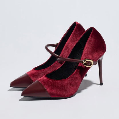 Women Stiletto Heel High Heel Shoes Pointed Toe Sexy Socialite French Shallow Mouth Pumps Satin Mary Jane Shoes  DestGlow