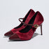 Women Stiletto Heel High Heel Shoes Pointed Toe Sexy Socialite French Shallow Mouth Pumps Satin Mary Jane Shoes  DestGlow