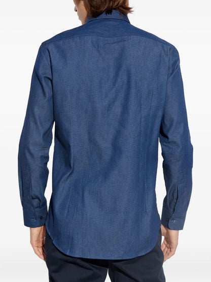 Etro Men Embroidered Logo Cotton Shirt by Luosophy