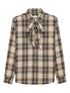 Saint Laurent Women Cassandre Lavallière Shirt In Cotton Tartan by Luosophy
