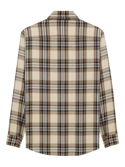 Saint Laurent Women Cassandre Lavallière Shirt In Cotton Tartan by Luosophy