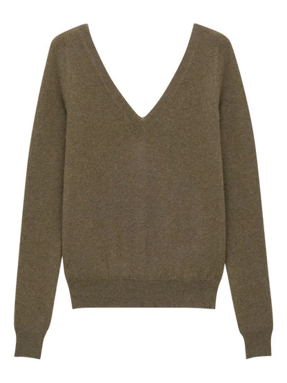 Saint Laurent Women V-Neck Cashmere Sweater by Luosophy