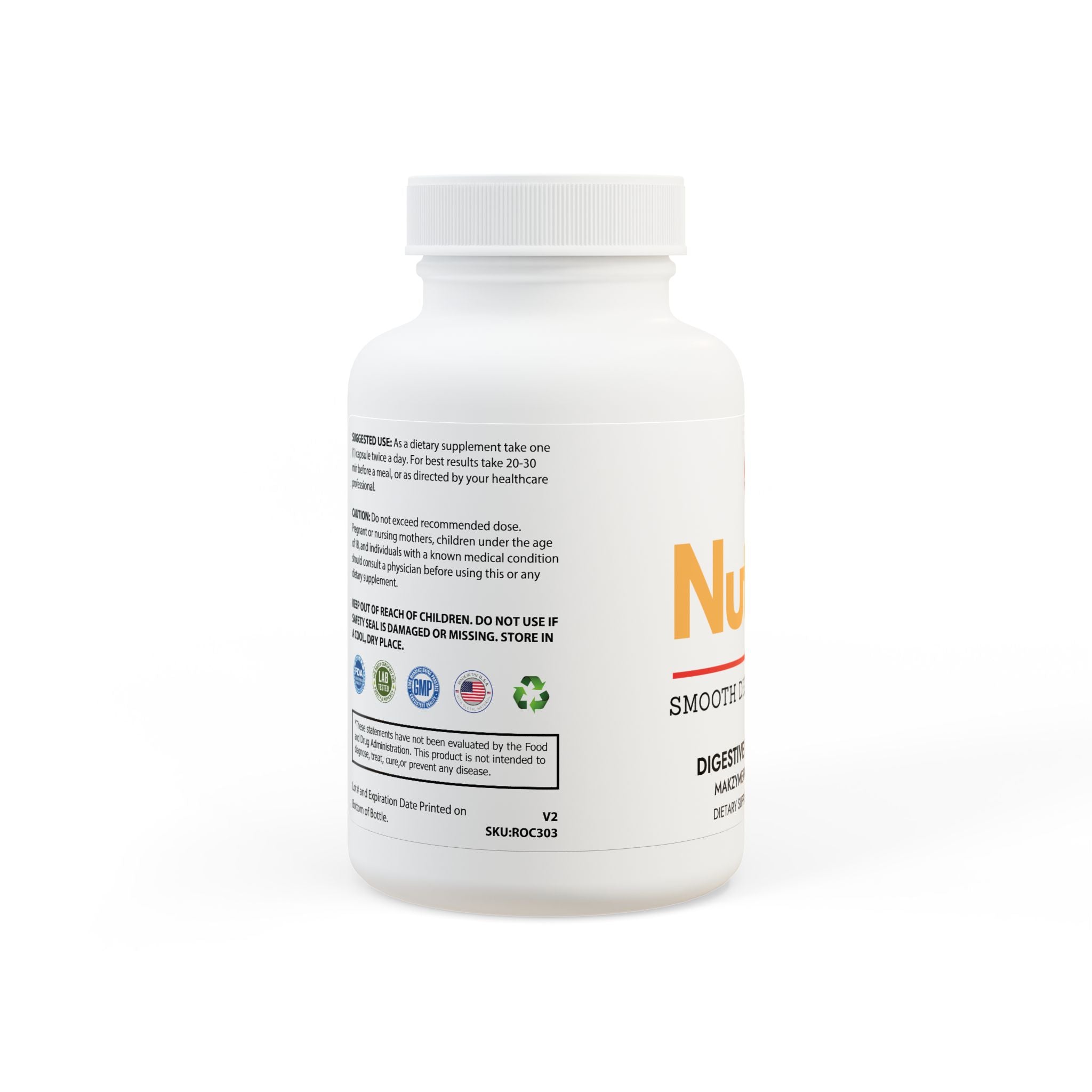 Nutrizy Digestive Enzyme Blend Supplement (60 Capsules)