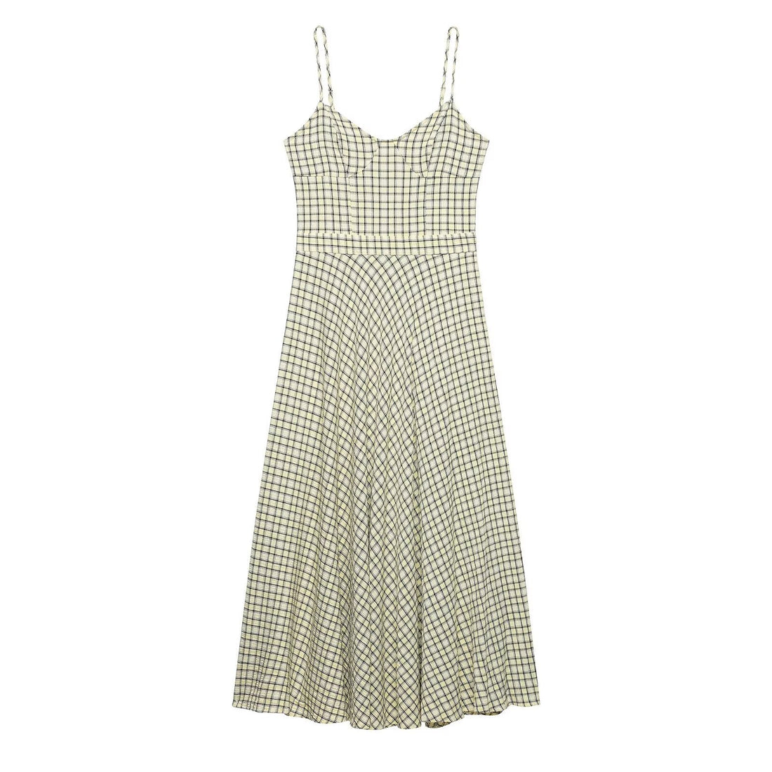 Spring Summer Elegant French Sweet V neck Casual Lattice Strap Midi Dress  DestGlow