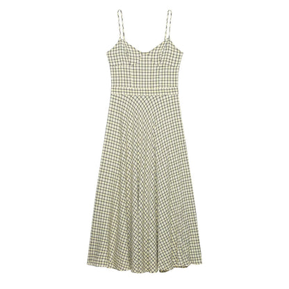 Spring Summer Elegant French Sweet V neck Casual Lattice Strap Midi Dress  DestGlow