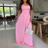 Women Wear Waist Controlled Backless Slim Fit Sloping Shoulder Dress  DestGlow