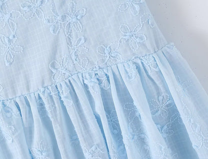 Spring Korean White Embroidered Strap Dress Women Spring A line Dress by Ragazza