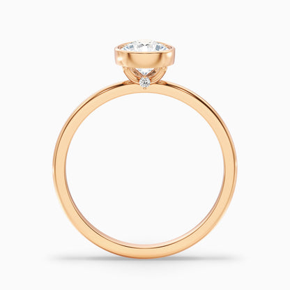Nasya 1 Carat Pear Cut Bezel Set Moissanite Diamond Ring in Platinum