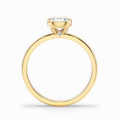 Avila 2 Carat Pear Cut Bezel Set Lab Grown Diamond Ring in 14k White Gold