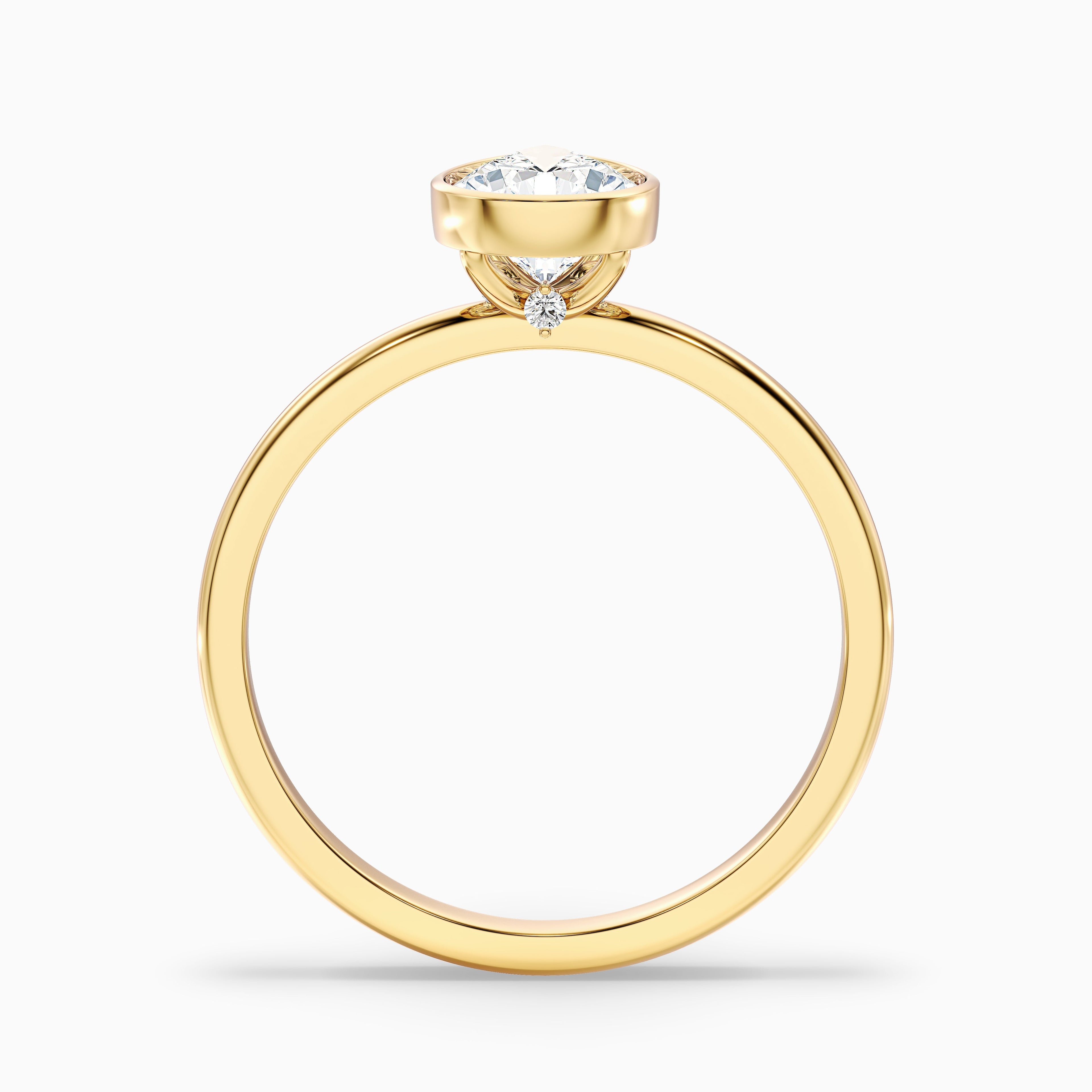 Nasya 5.5 Carat Pear Cut Bezel Set Moissanite Diamond Ring in 925 Sterling Silver