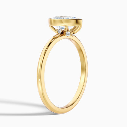 Avila 3 Carat Pear Cut Bezel Set Lab Grown Diamond Ring in 14k Rose Gold
