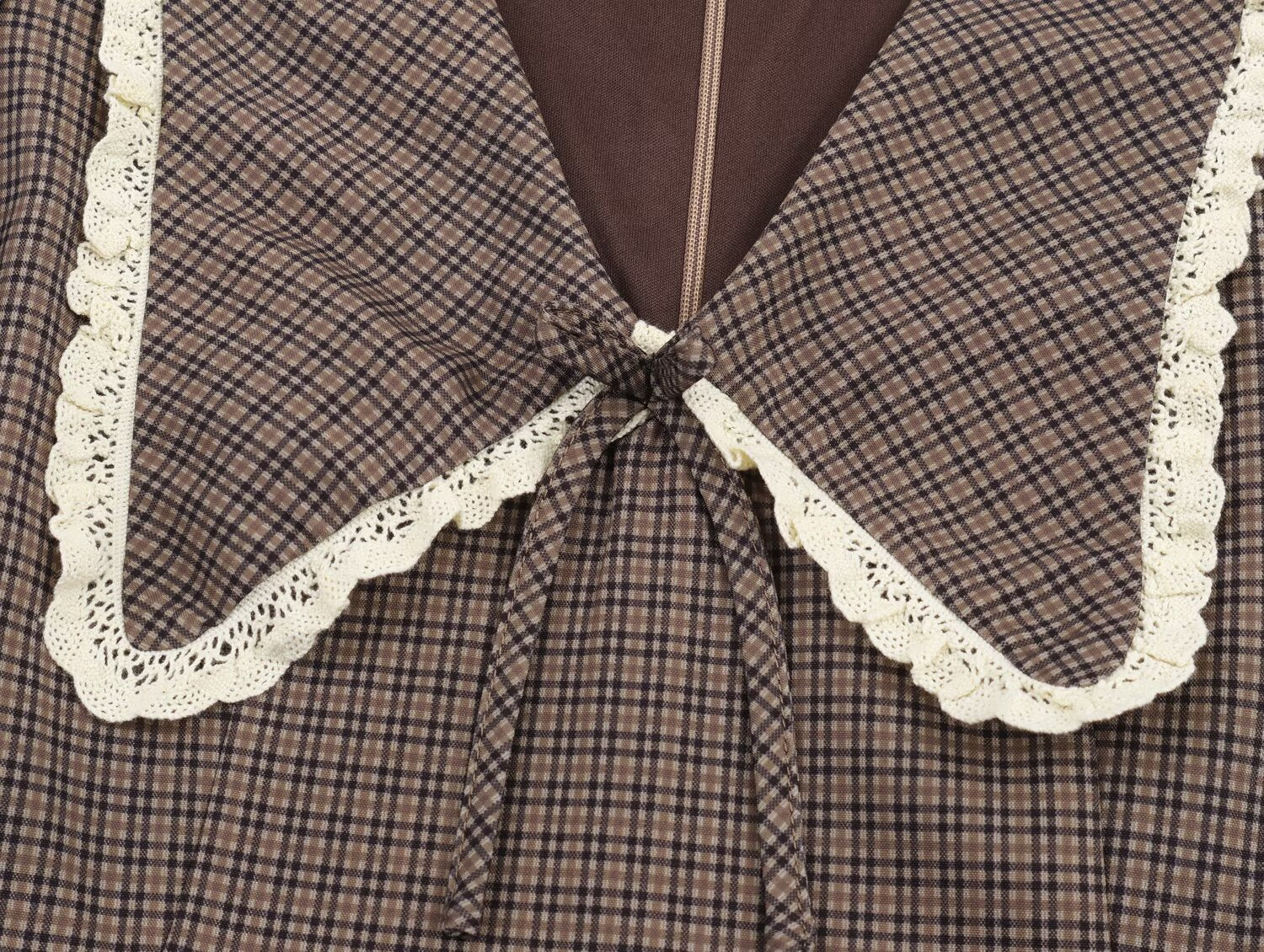 Women Clothing Summer Sweet Cute Anti Aging Plaid Collared Dress by Ragazza