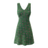 Summer Romantic Vintage Floral Short Sexy Lace up Slim Fit Slimming V Neckline Sleeveless Dress by Ragazza