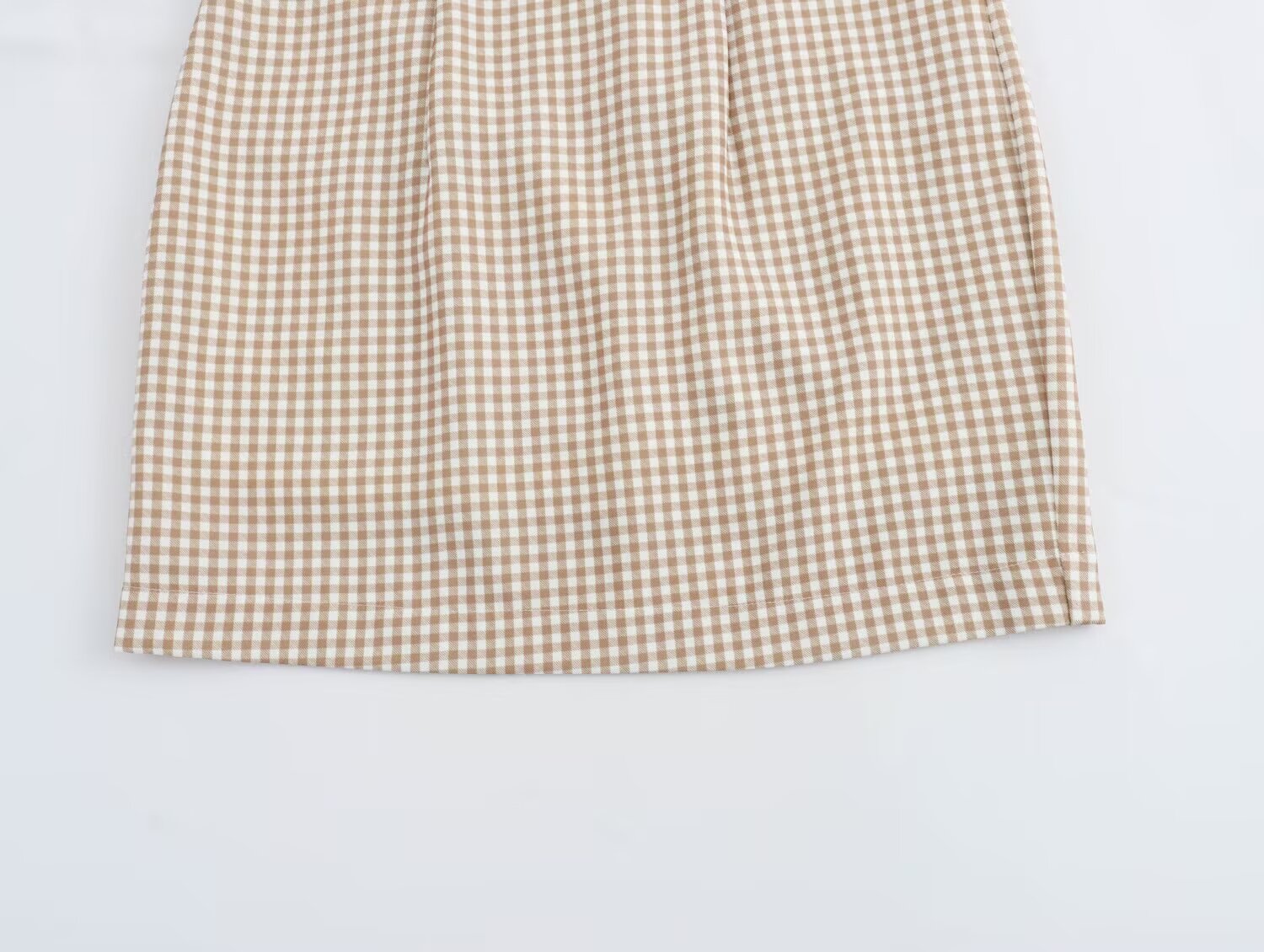Women Clothing Summer French All Match Retro Spaghetti Straps Small Plaid Dress by Ragazza