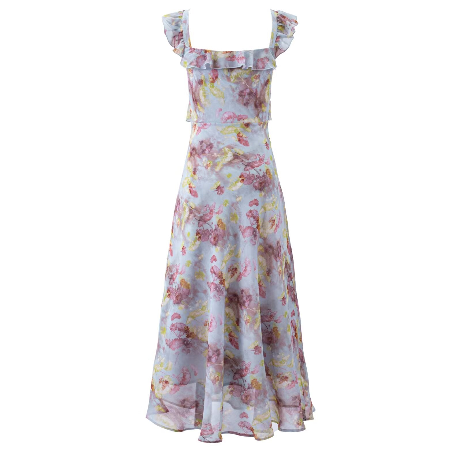 Summer Elegant Floral Dress Women A line Long Dress by Ragazza