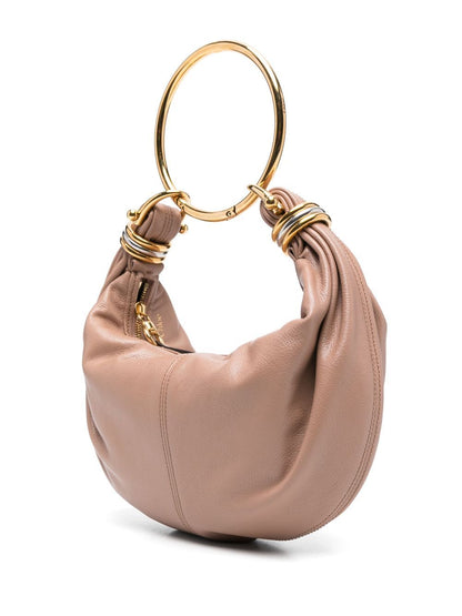 Chloe Women Small Bracelet Hobo Bag In Grained Leather by Luosophy
