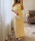 Women Slanted Shoulder One Shoulder Sleeveless Waist Cinching Long Dress by Ragazza
