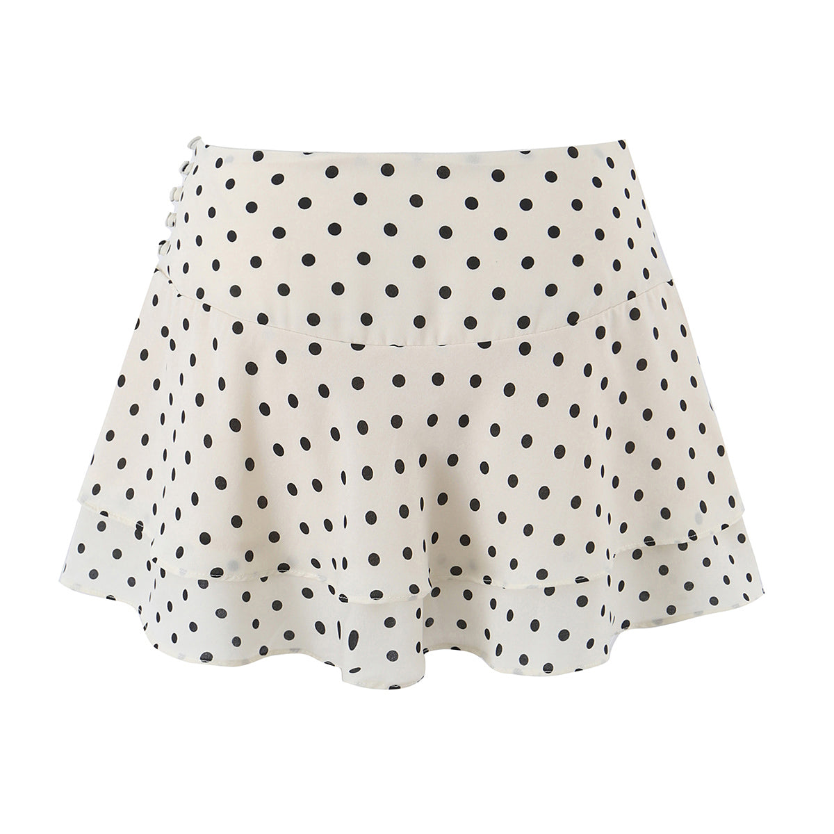Sexy Polka Dot Brace Top Elegant Slim Fit Bandage Dress Lotus Leaf Skirt Sexy Two Piece Set for Women by Ragazza