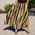 Skirt Color Striped Printing Slit Hemline at Hem Elegant Women Skirt by Ragazza