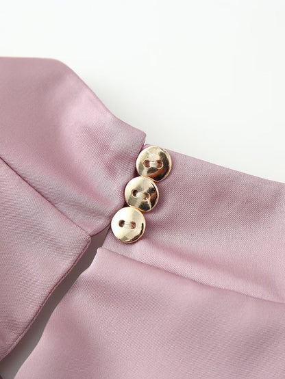 Women Elegant Solid Summer Silk Satin Skirt Sets by Ragazza