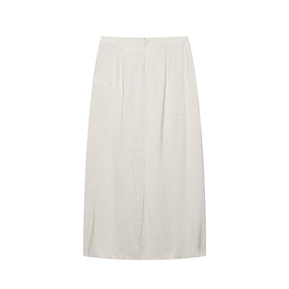 Women Clothing Summer Elegant Pleated Bow Tie Wrapping Towel Midi Skirts by Ragazza