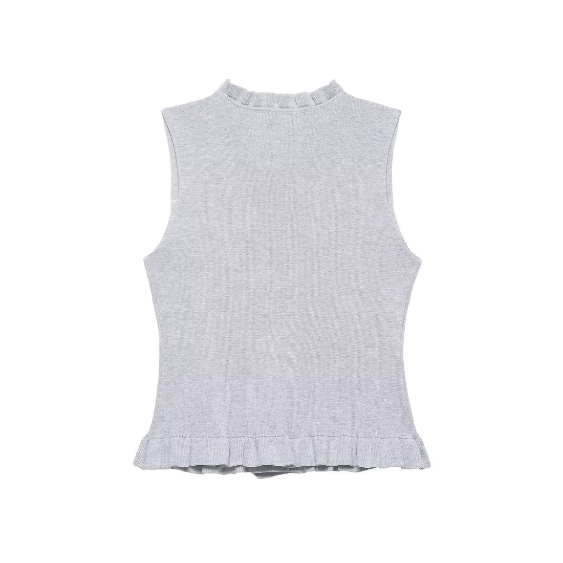 Women Clothing Summer Laminated Decoration Soft round Neck Sleeveless Knitwear by Ragazza
