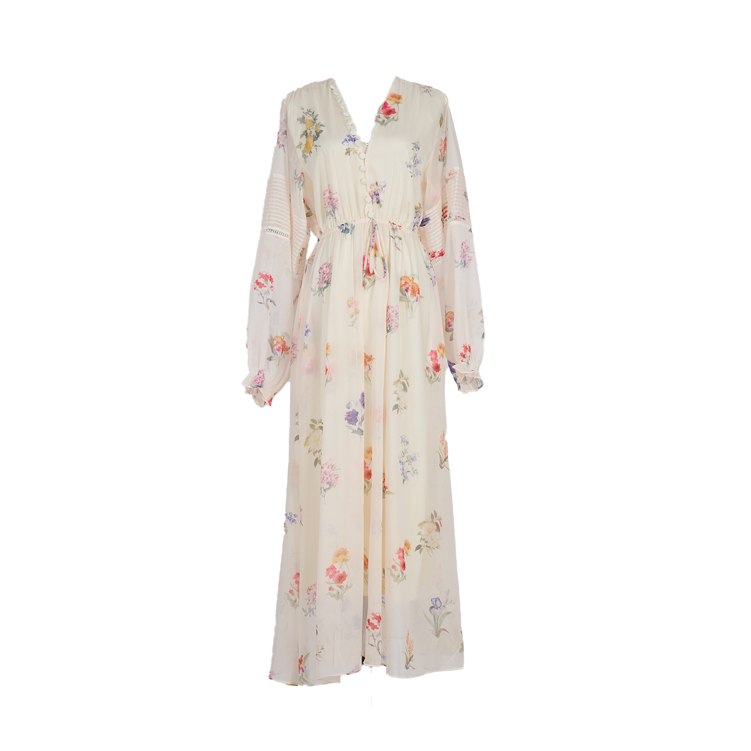 Women Country Style Long Sleeved Fitted Printed Dress That Flatters The Figure And Makes One Look Slimmer by Ragazza