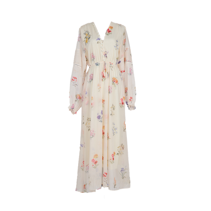 Women Country Style Long Sleeved Fitted Printed Dress That Flatters The Figure And Makes One Look Slimmer by Ragazza