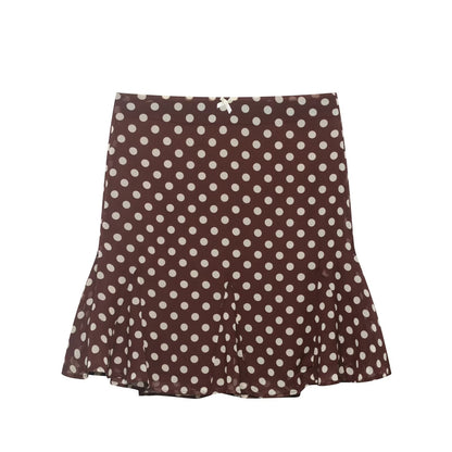 Women Clothing Summer Casual Lace Bow Polka Dot Skirt Women by Ragazza
