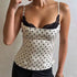 Polka Dot Summer Lace Splicing Sling Vest Slim Fit Slim Sexy Top by Ragazza