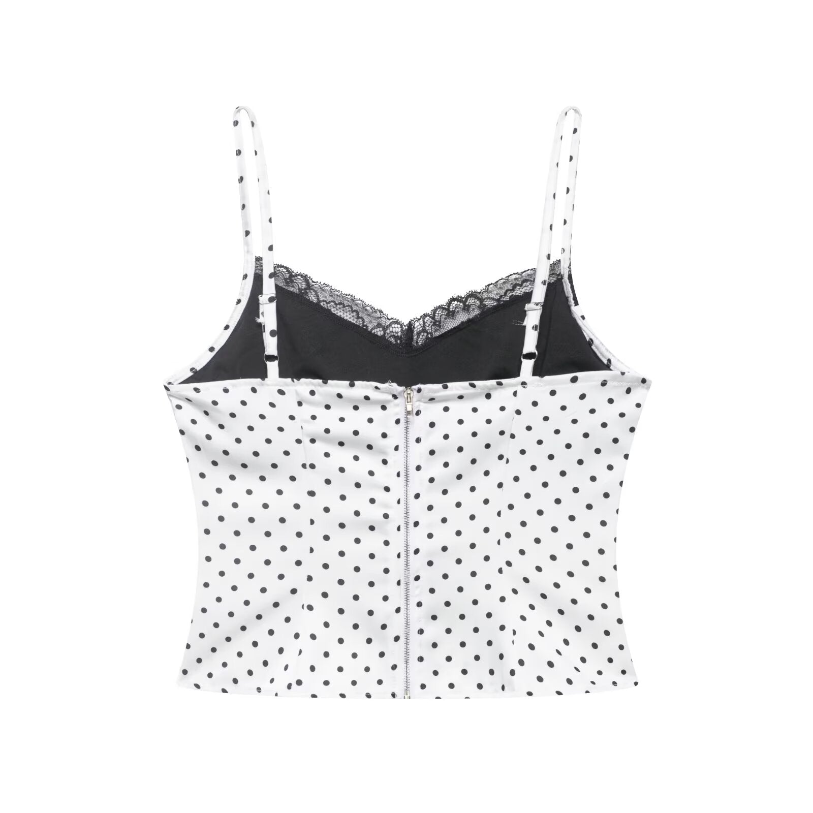 Polka Dot Summer Lace Splicing Sling Vest Slim Fit Slim Sexy Top by Ragazza