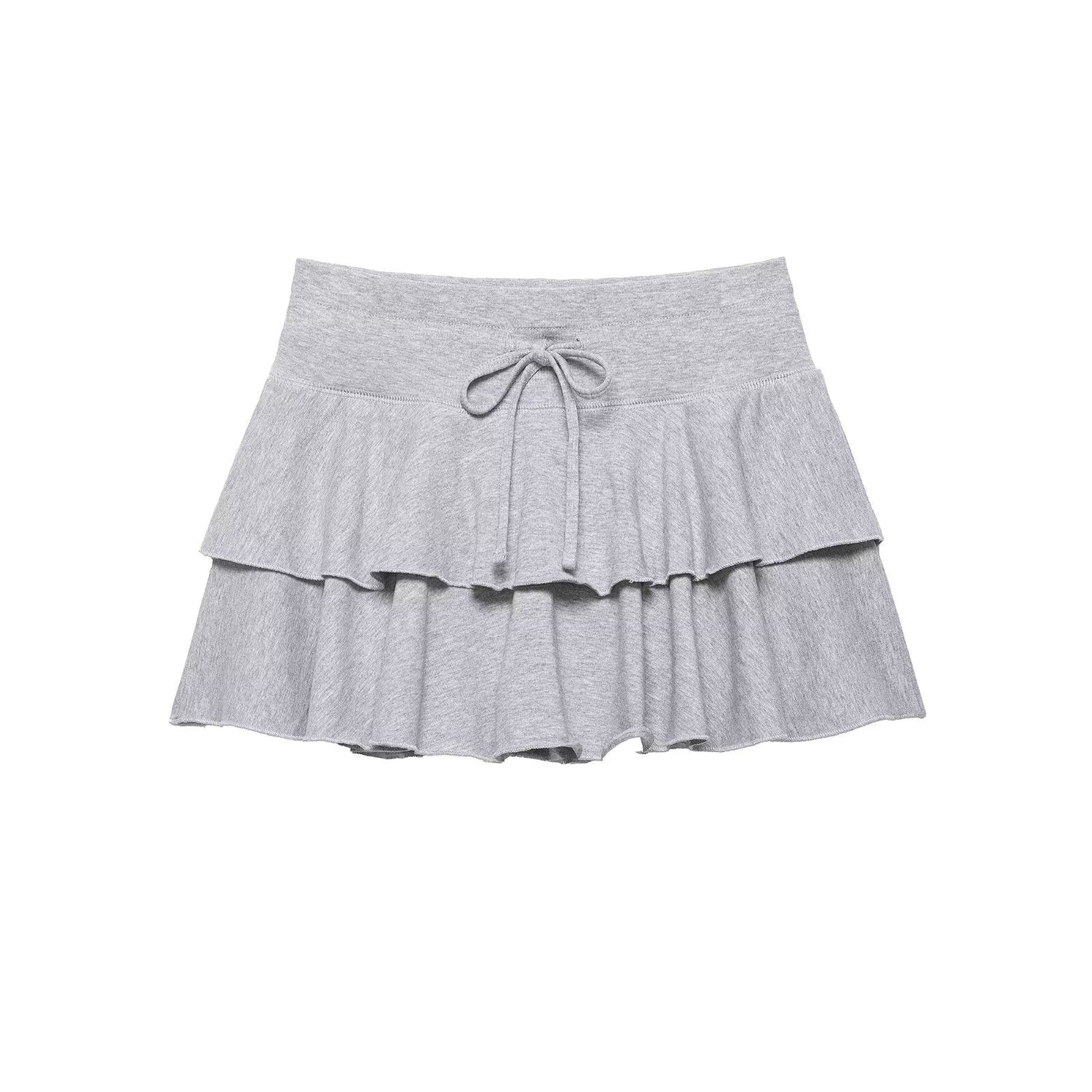 Women Clothing Summer Sweet Tie Neck Cotton Laminated Decoration Mini Skirt by Ragazza