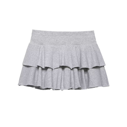 Women Clothing Summer Sweet Tie Neck Cotton Laminated Decoration Mini Skirt by Ragazza
