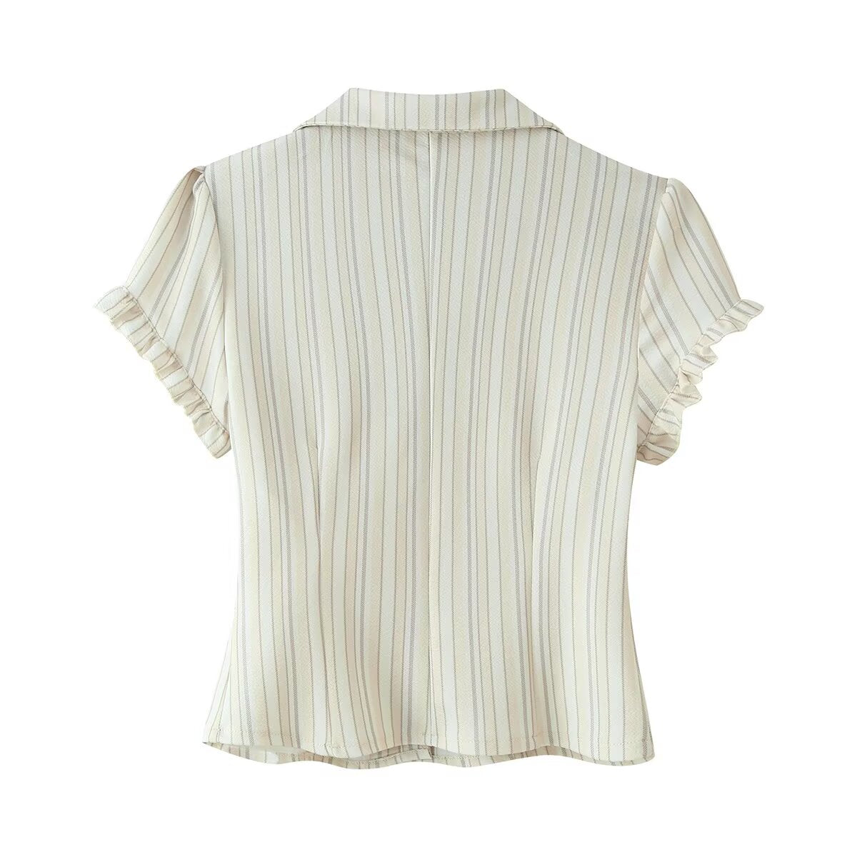 Women Clothing Spring Sexy Button Short Sleeve Top Pant Sets by Ragazza