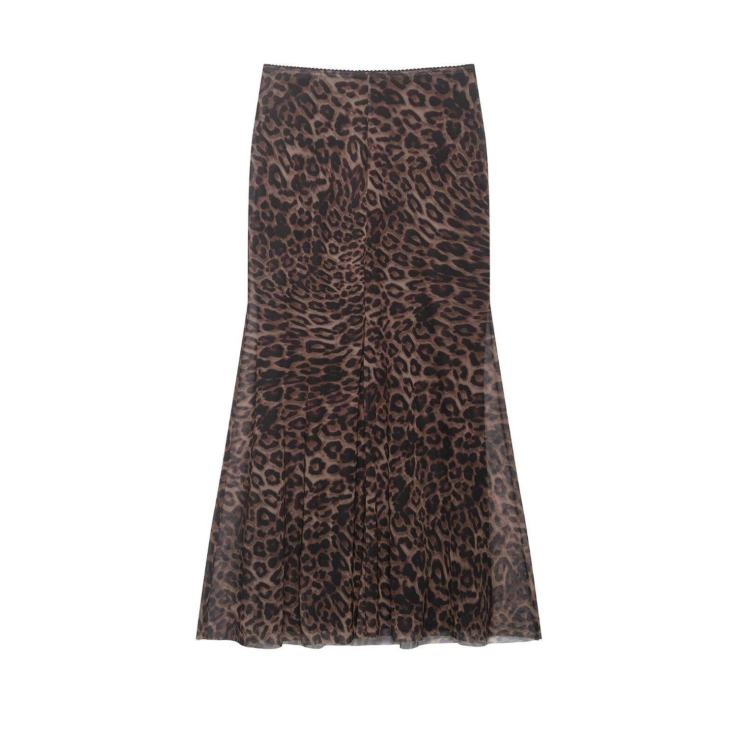 Women Clothing Summer Leopard Print Silk Net Sling Silk Net Skirt by Ragazza