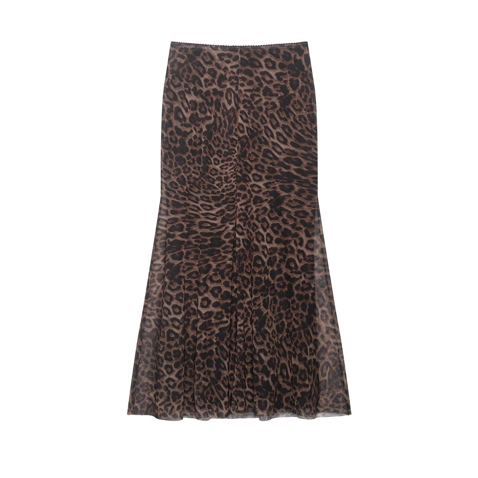 Women Clothing Summer Leopard Print Silk Net Sling Silk Net Skirt by Ragazza