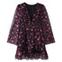 Women Clothing Spring Deep V Plunge neck Floral Printed Ruffled Long Sleeve Dress by Ragazza