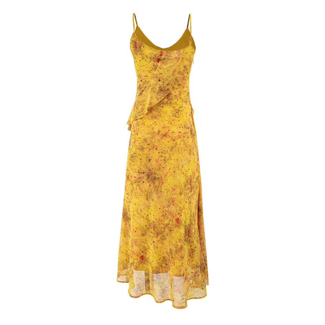 Women Summer Tea Break Yellow Floral Cami Dress Elegant Maxi Dress by Ragazza
