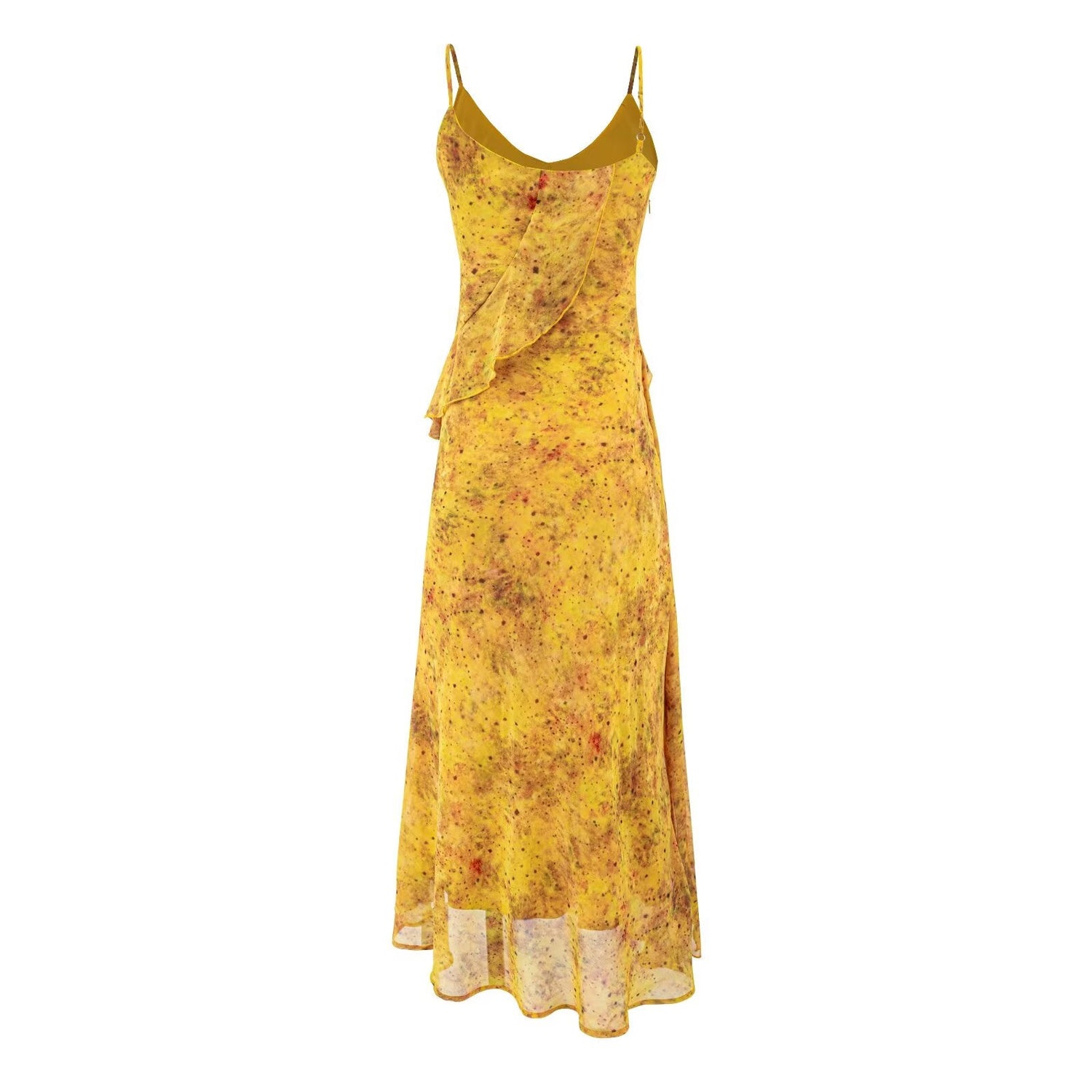Women Summer Tea Break Yellow Floral Cami Dress Elegant Maxi Dress by Ragazza