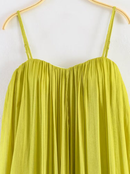 Summer Sexy Elegant Pleated Backless Strap Maxi Dress Party Dress by Ragazza