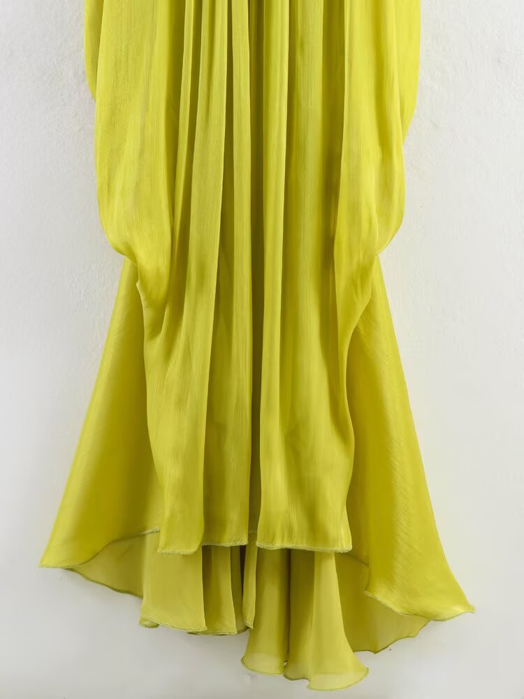 Summer Sexy Elegant Pleated Backless Strap Maxi Dress Party Dress by Ragazza