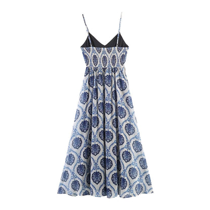 Women Clothing Summer French Vacation Loose Strap Dress by Ragazza