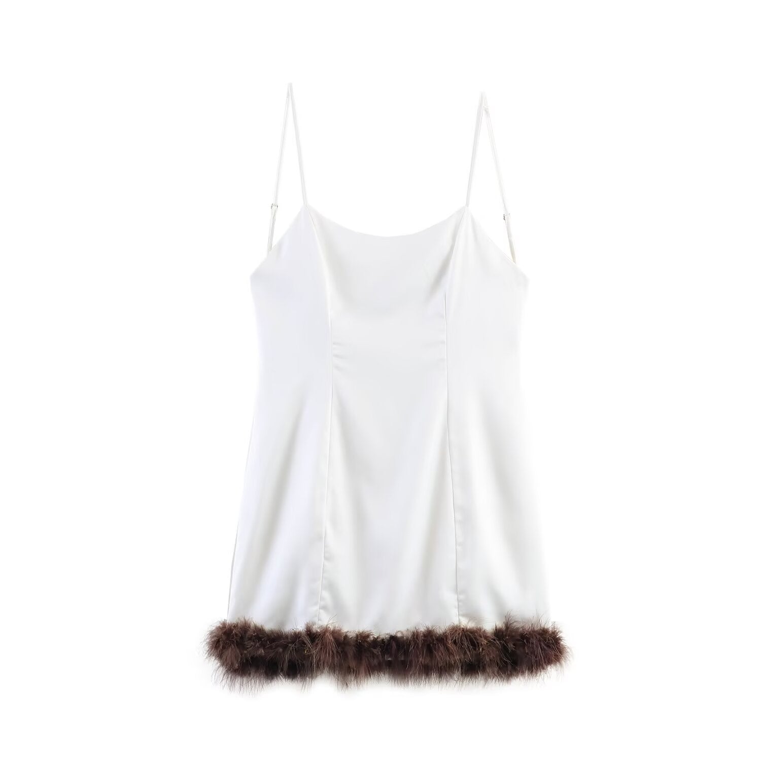 Women Clothing Western Classic All Match Furry Splicing Sling Dress by Ragazza