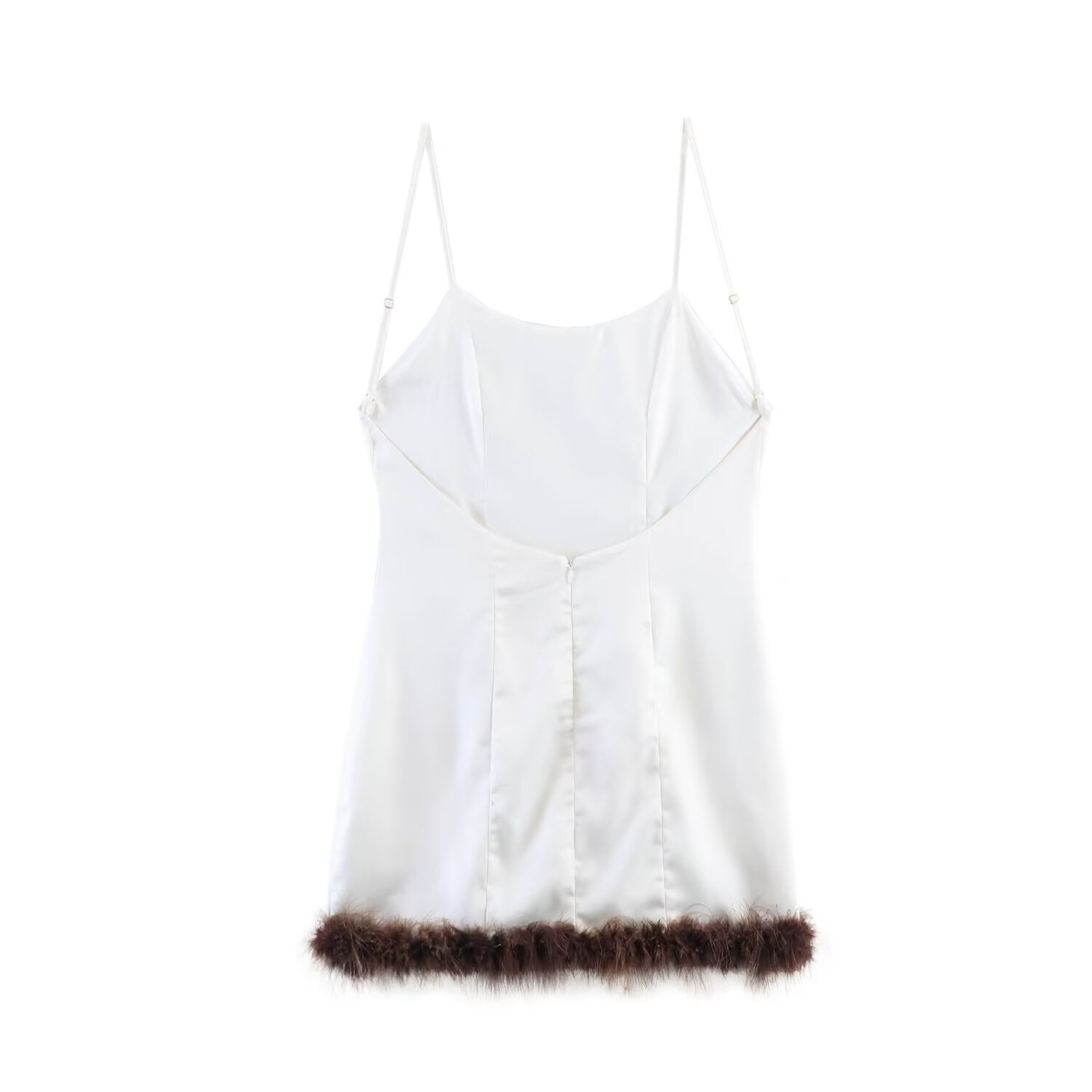 Women Clothing Western Classic All Match Furry Splicing Sling Dress by Ragazza