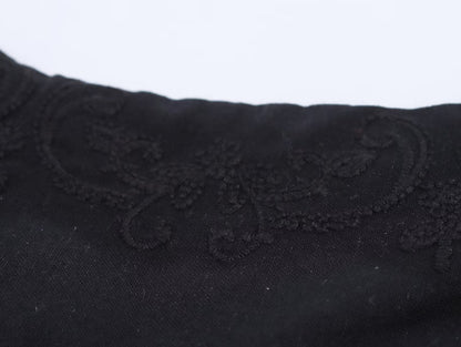 Elegant Black Slim Fit Slimming Lace Stitching Side Waist Split Sling Dress by Ragazza