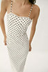 Summer Graceful Fashionable Women Corset Polka Dot Midi Dress  DestGlow