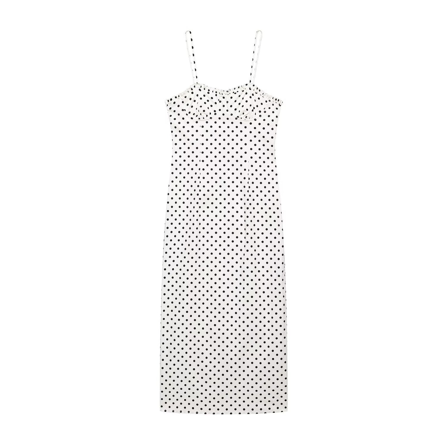 Summer Graceful Fashionable Women Corset Polka Dot Midi Dress  DestGlow
