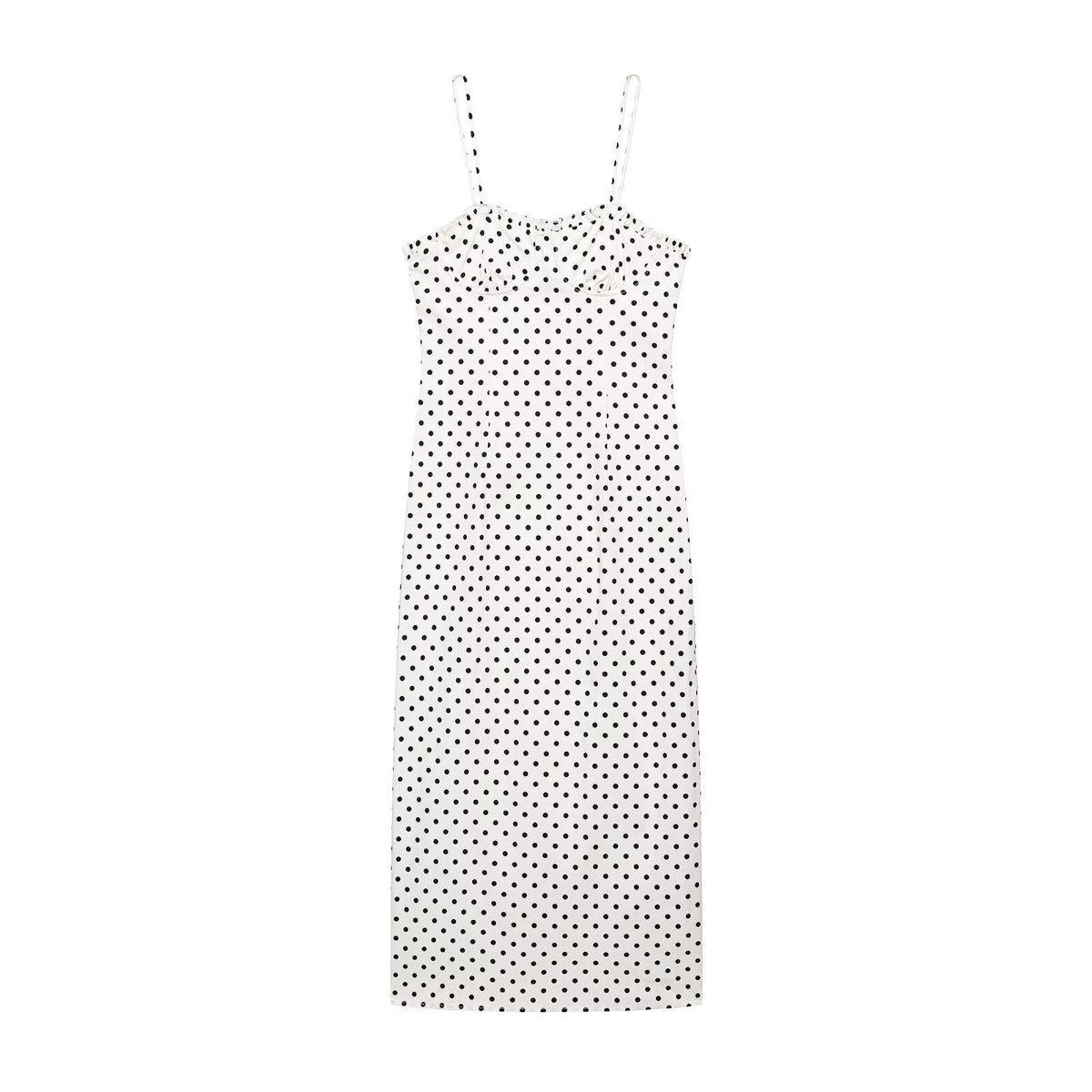 Summer Graceful Fashionable Women Corset Polka Dot Midi Dress  DestGlow