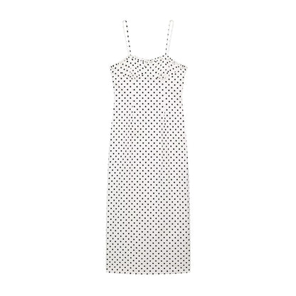 Summer Graceful Fashionable Women Corset Polka Dot Midi Dress  DestGlow